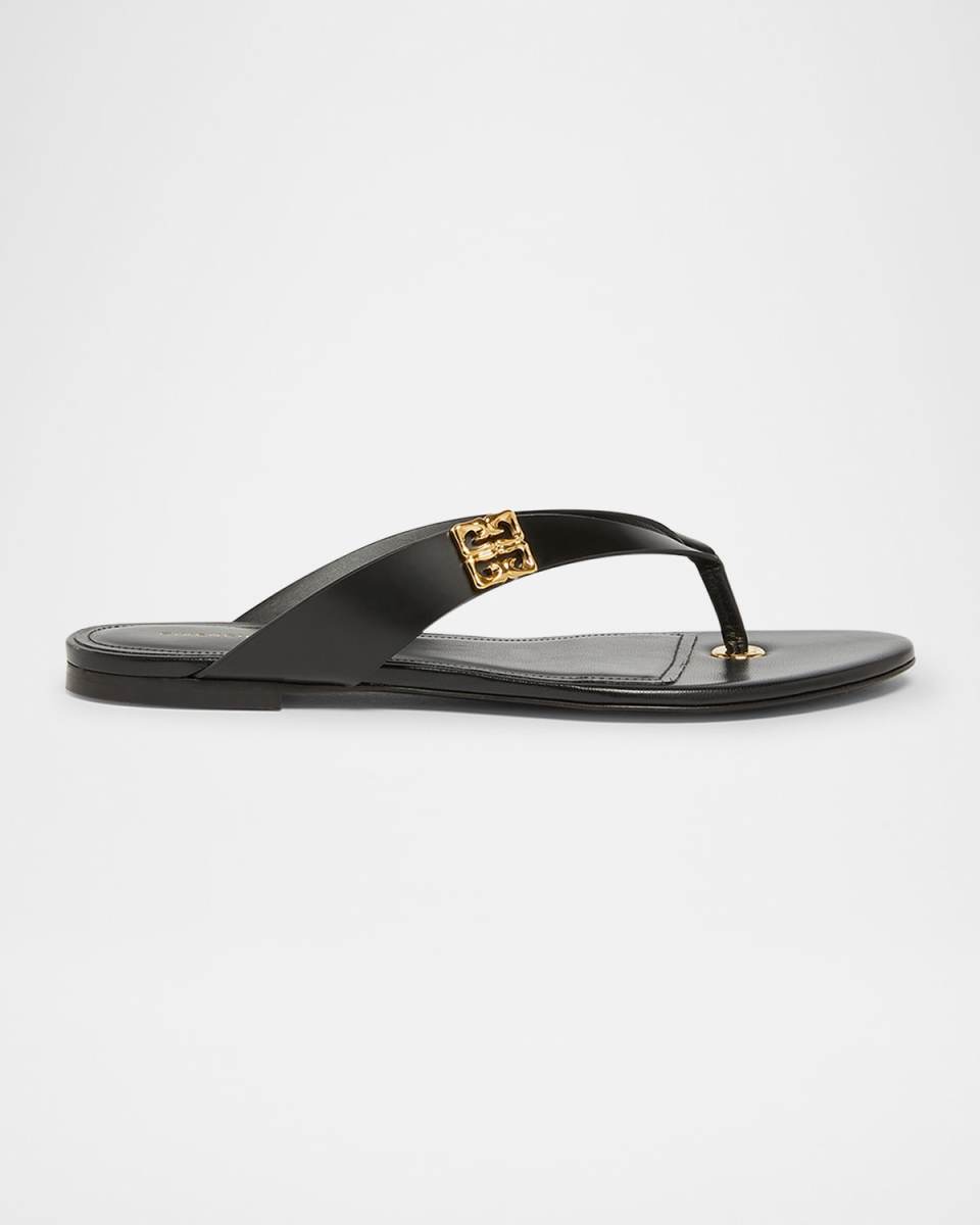 4G Liquid Leather Thong Sandals